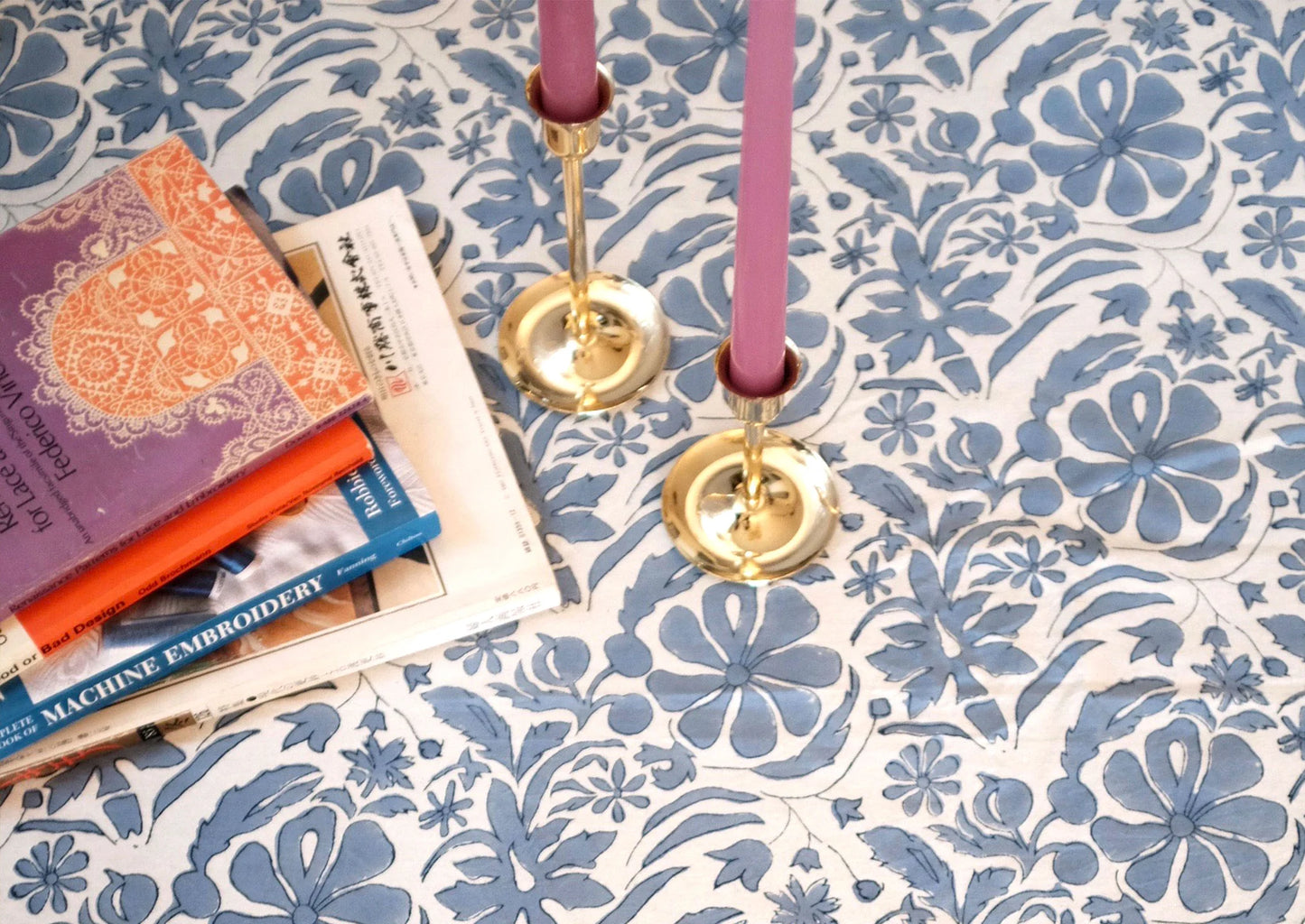 Brush Textiles | homegrown/ blue throw