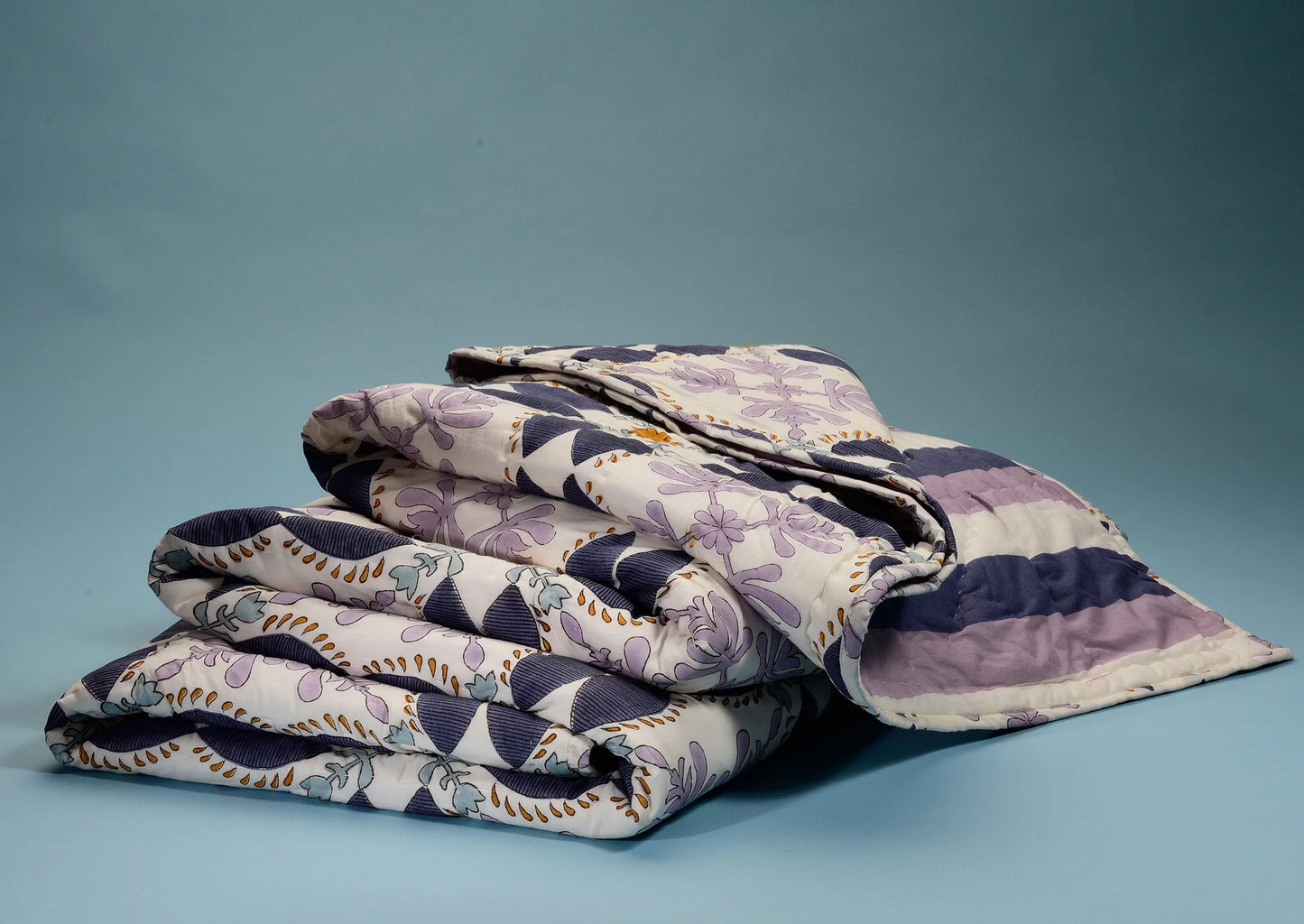 Brush Textiles | sage/ lavender reversible quilt