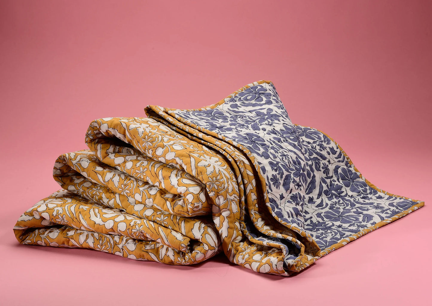Brush Textiles | homegrown/ gold reversible quilt