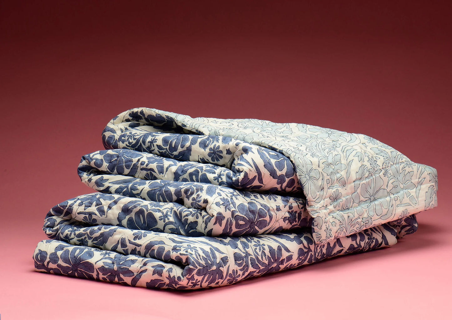 Brush Textiles | homegrown/ blue reversible quilt