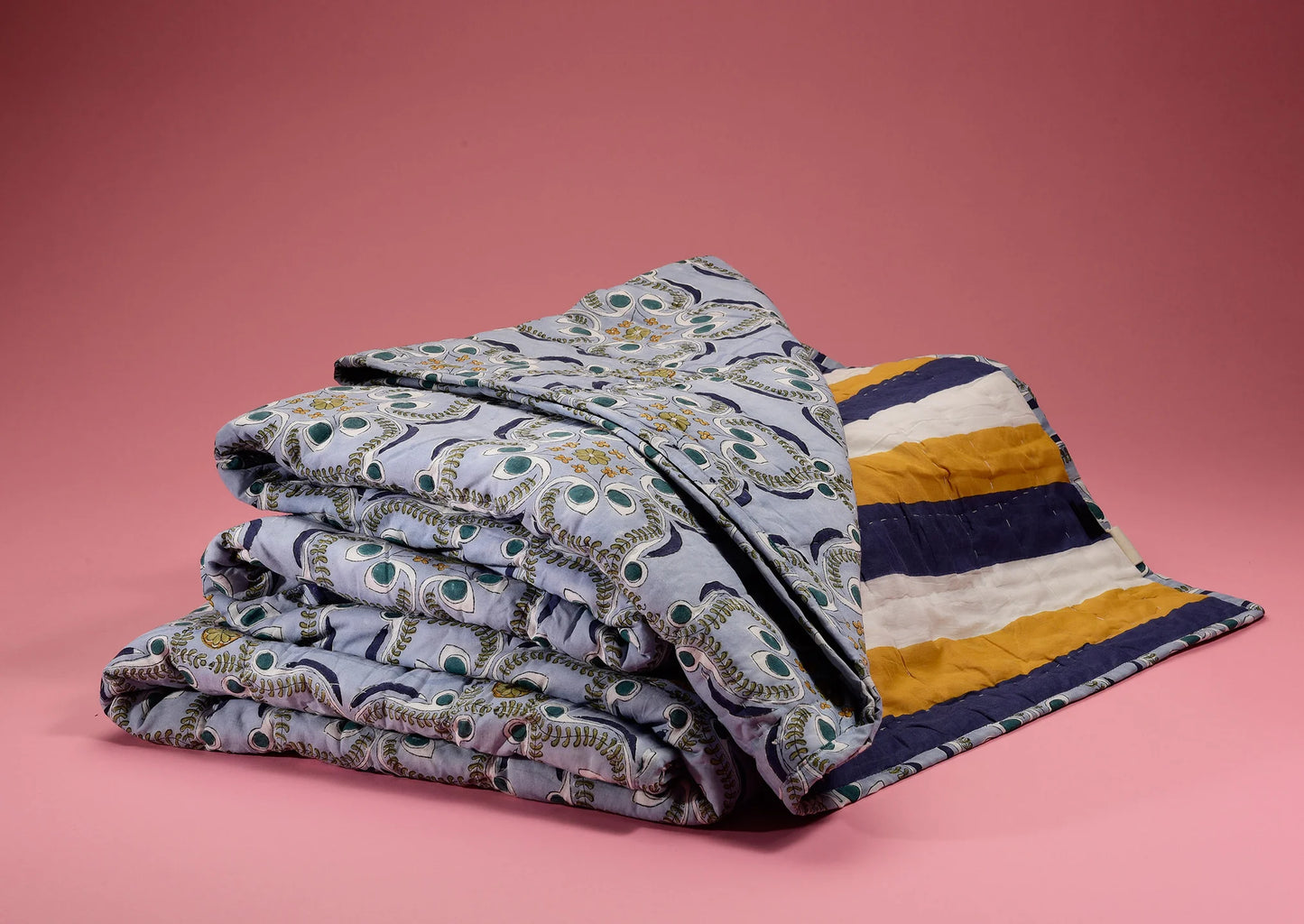 Brush Textiles | chloe/ blue reversible quilt