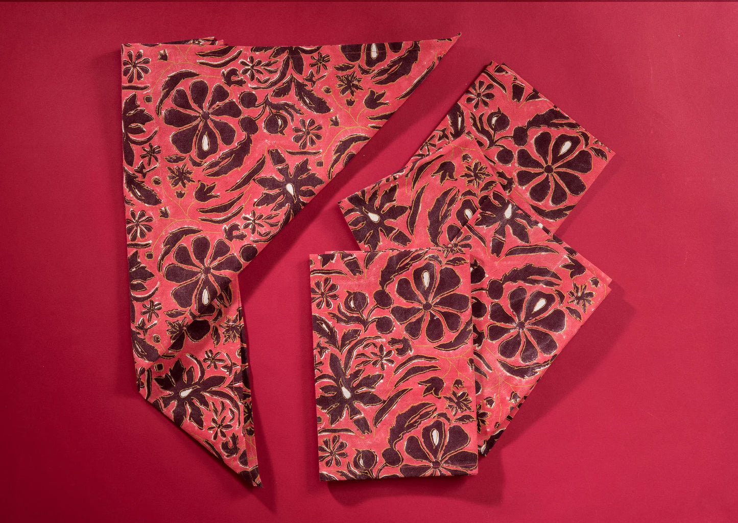 Brush Textiles | homegrown/ cherry napkins