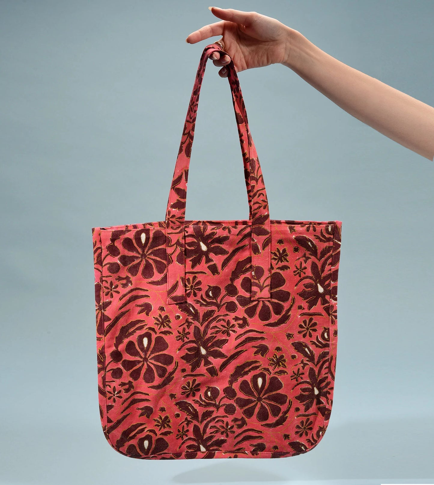 Brush Textiles | homegrown/ cherry tote bag