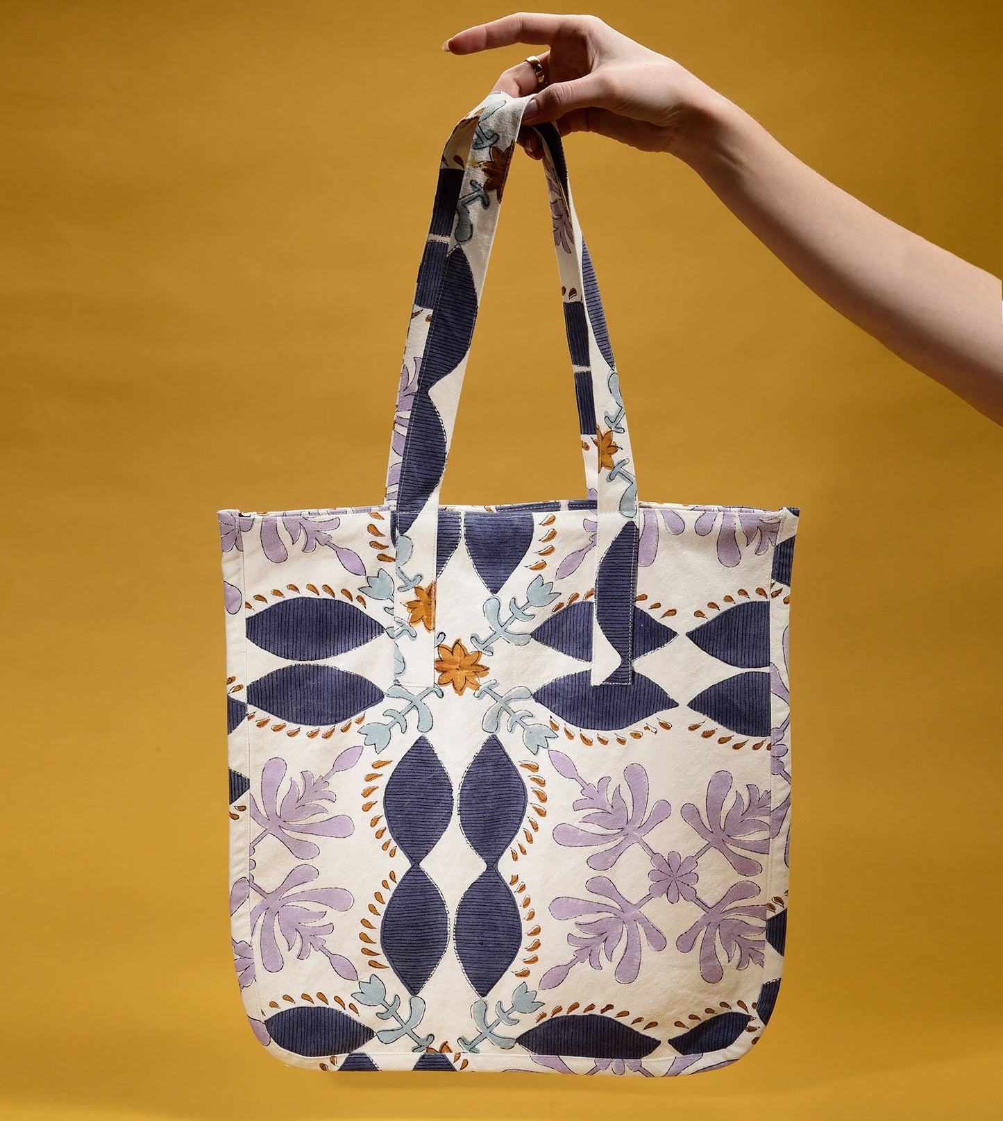 Brush Textiles | sage/ lavender tote bag