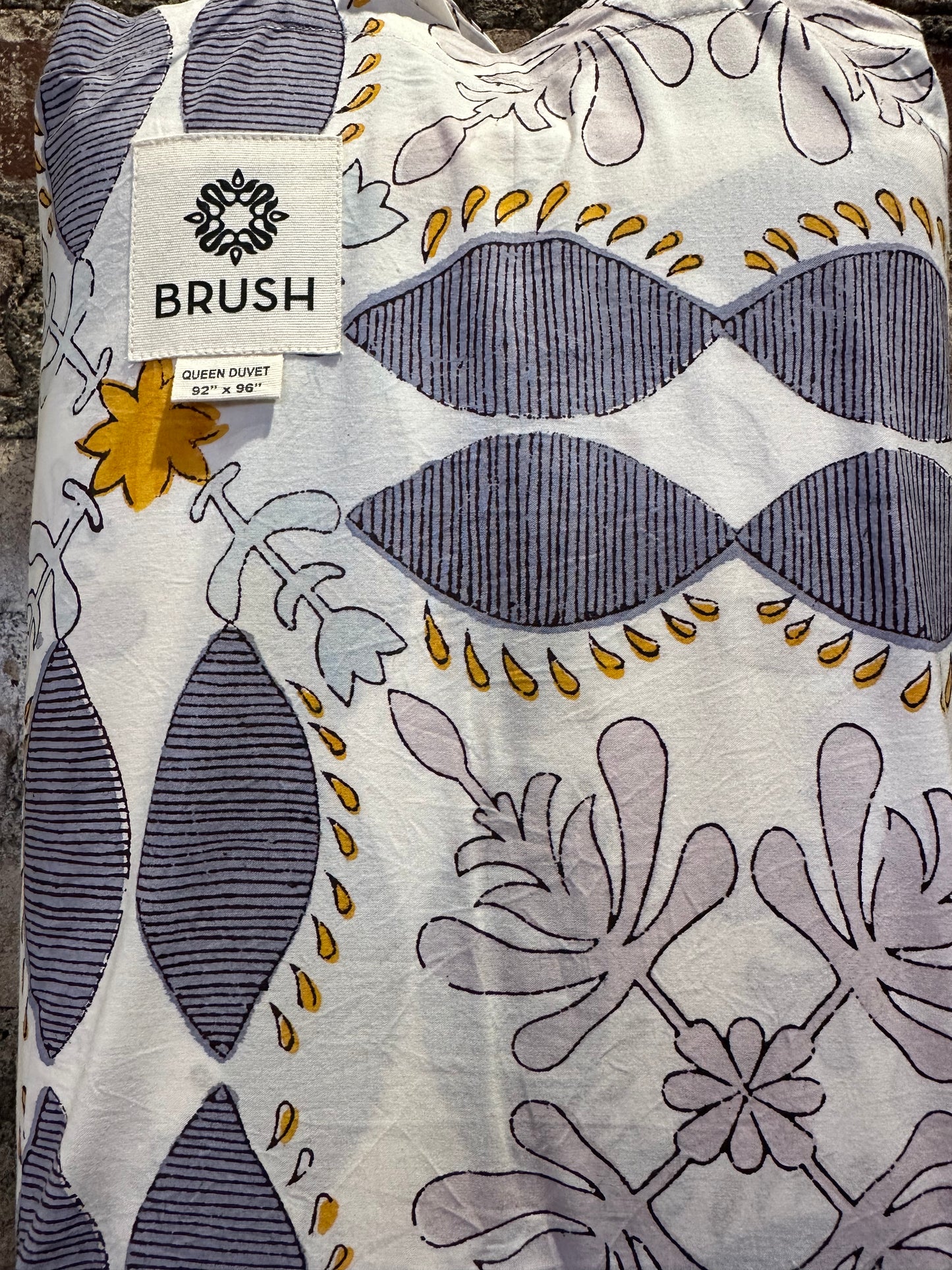 Brush Textiles | sage/ lavender duvet cover