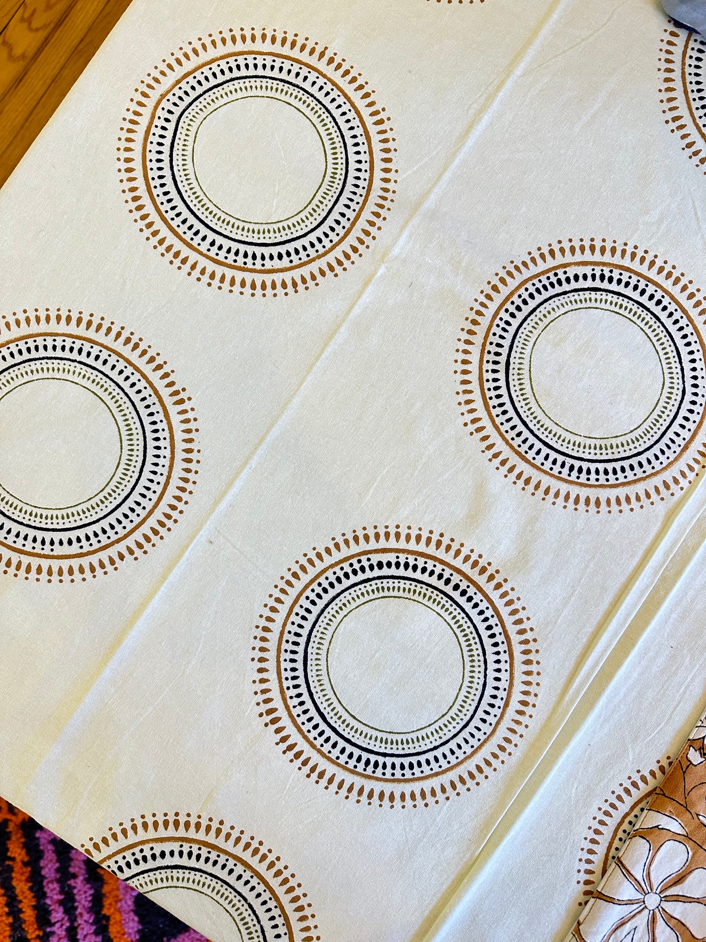 Brush Textiles | medallion/ gold throw