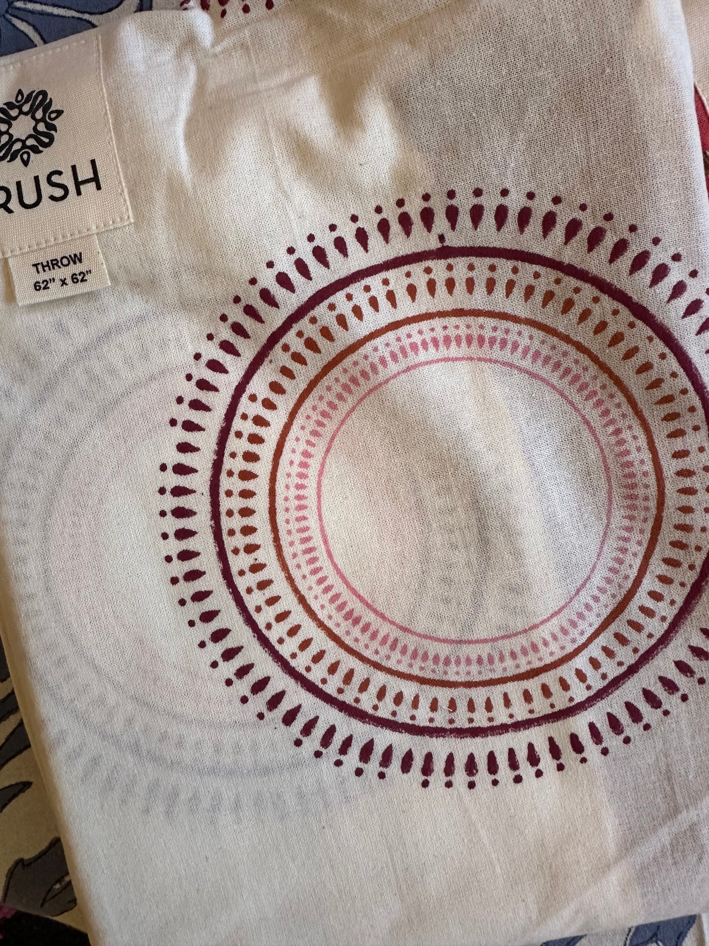 Brush Textiles | medallion/ pink throw